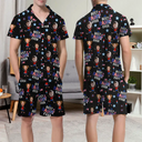 Gift For Mother,Gift For Grandma,Happy,Gift For Father,Gift For Grandpa,Independence Day,Non-Eng,Photo,Icon,Humorous - Custom Photo Stars & Stripes Best Dad Mom Grandpa Grandma Ever - Personalized Short Pajamas Set