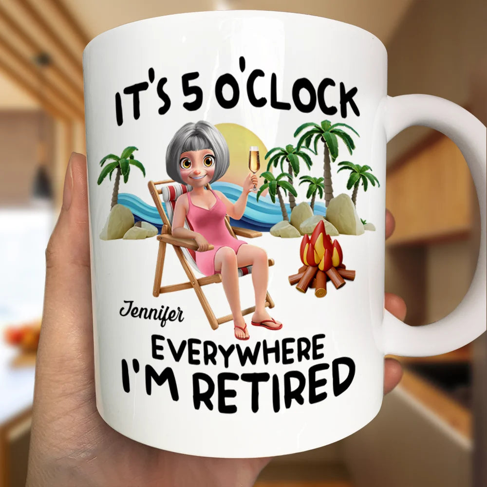 Retirement,Gift For Yourself,Summer,Beach,Funny - Calendar The Legend Has Retired 3D - Personalized Mug