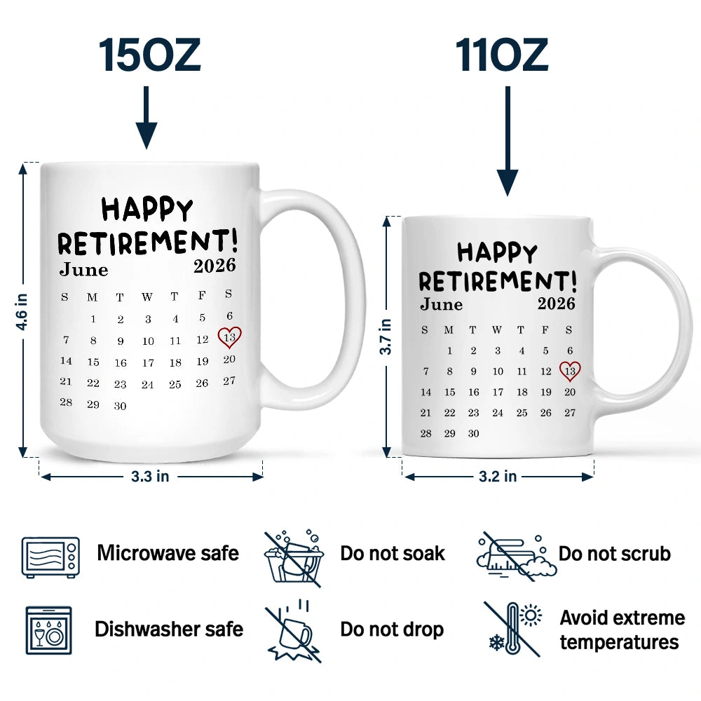 Retirement,Gift For Yourself,Summer,Beach,Funny - Calendar The Legend Has Retired 3D - Personalized Mug
