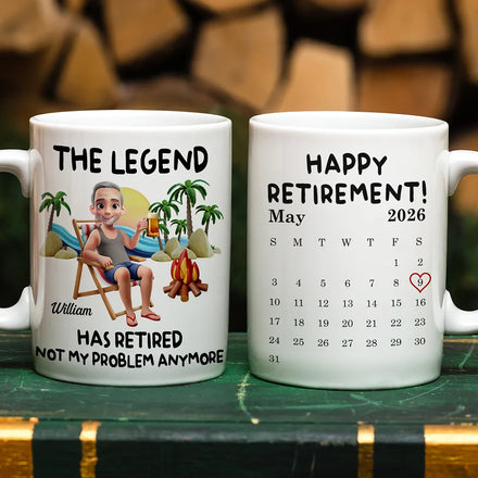 Calendar The Legend Has Retired 3D - Personalized Mug