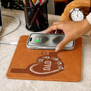 Gift For Father,Gift For Grandpa,Grandpa - Grandkids,Non-Eng,Icon,Proud - Grandpa Dad Kids Handprints - Personalized Leather Charging Mat