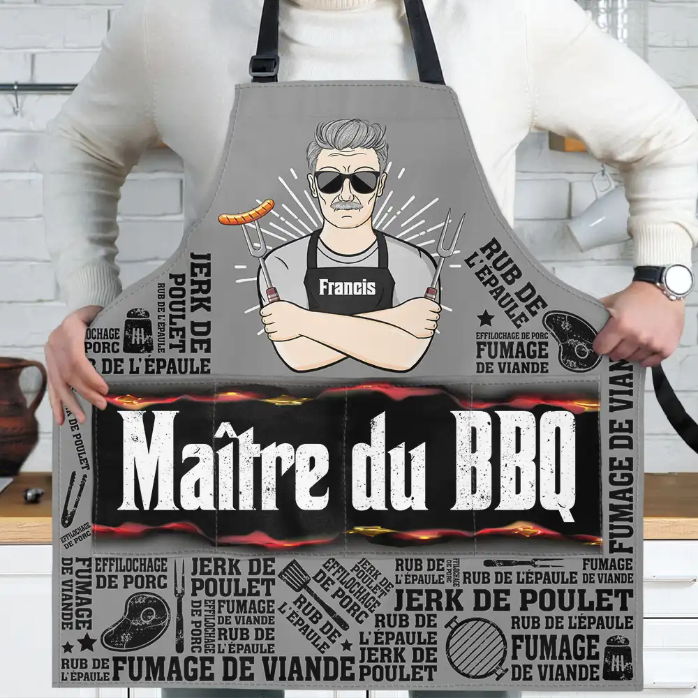 Gift For Husband,Gift For Boyfriend,Gift For Yourself,Gift For Men,Gift For Grandpa,Grandpa's Hobby,Gift For Father,Dad's Hobby,Grilling,French,Non-Eng,Vector,Playful - Le Par-Grill - Tablier Personnalisé