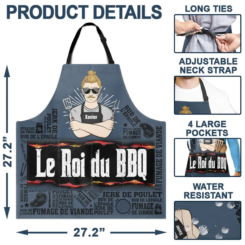 Gift For Husband,Gift For Boyfriend,Gift For Yourself,Gift For Men,Gift For Grandpa,Grandpa's Hobby,Gift For Father,Dad's Hobby,Grilling,French,Non-Eng,Vector,Playful - Le Par-Grill - Tablier Personnalisé