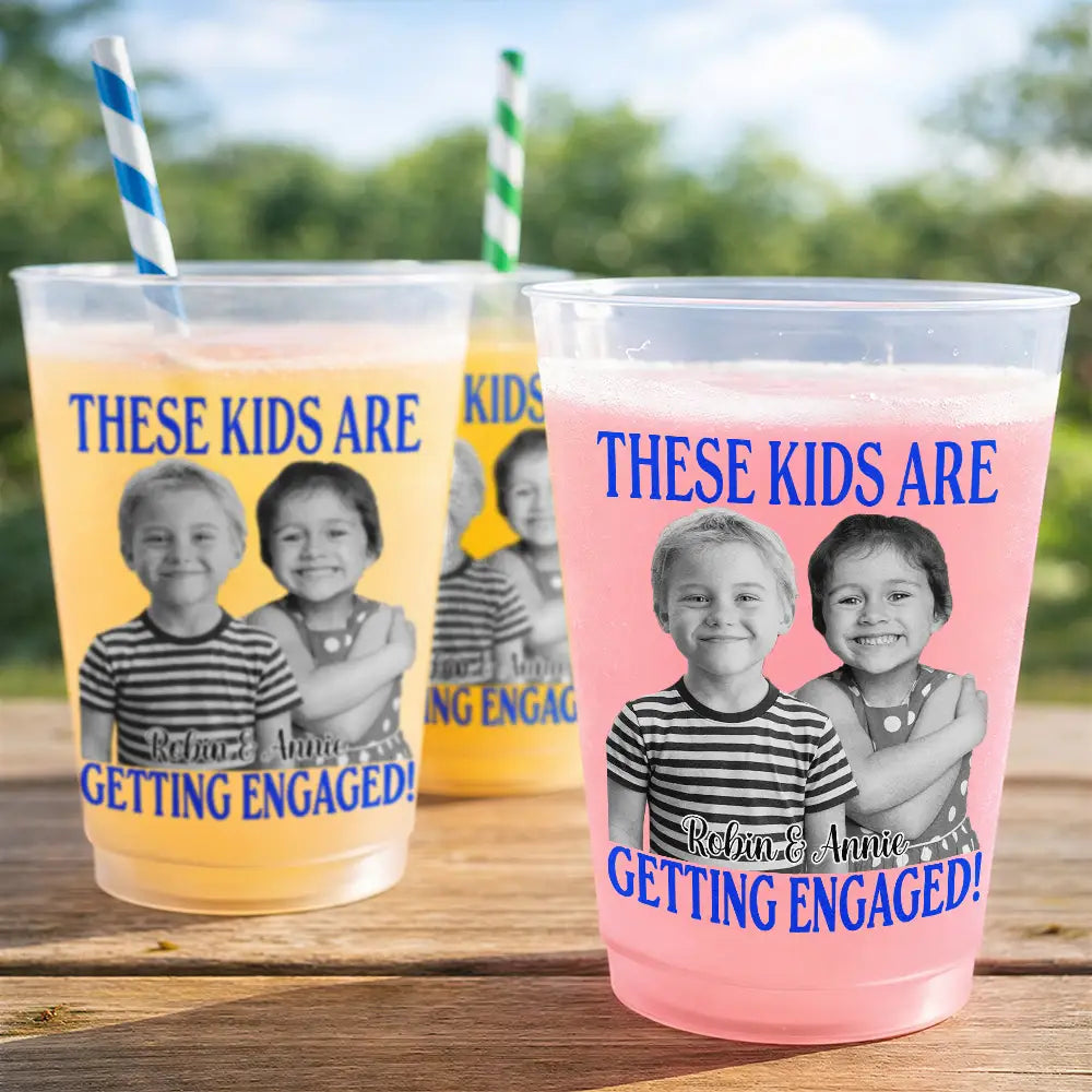 Custom Photo, Gift For Couples, Top Market, Wedding, Humorous, Dynamic Photo - Custom Photo These Kids Are Getting Married - Personalized Frosted Cups