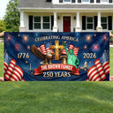 America 250th,Independence Day,Top Market,Family,Proud,Custom Text - 3D Effect Celebrating America 250 Years - Personalized Horizontal Banner