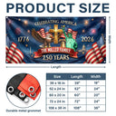 America 250th,Independence Day,Top Market,Family,Proud,Custom Text - 3D Effect Celebrating America 250 Years - Personalized Horizontal Banner