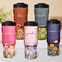 Back To School,Top Market,Teacher,Confident,Icon - Blooming With Birth Flower And Name - Personalized 30oz Tumbler With Handle