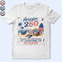 America 250th,Independence Day,Summer,Family,Proud,Custom Text - America 250 Freedom Feels Like Summer - Personalized T Shirt
