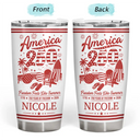 America 250th,Independence Day,Summer,Family,Proud,Custom Text - America 250 Freedom Feels Like Summer - Personalized Tumbler