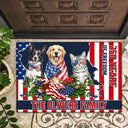 America 250th, Custom Photo, Independence Day, Art Design, Pet Lovers, Playful, Photo - US Theme Accessories Watercolor - Custom Photo Watercolor With US Accessories Patriotic Dog Cat 250 Years Of Freedom - Personalized Doormat