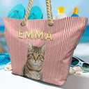 Gift For Yourself, Gift For Women, Custom Photo, Beach, Art Design, Summer, Playful, Photo - Pencil Sketch - Remove BG - Custom Photo Pencil Sketch Portrait Bestie Family Yourself - Personalized Beach Bag