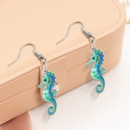 Summer, Gift For Yourself, Adorable, Icon - Sea Turtle Starfish Summer Vibe Icon Stained Glass Effect - Personalized Acrylic Earrings
