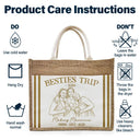Custom Photo, Art Design, Summer, Gift For Bestie, Playful, Photo - Pencil Sketch - Remove BG - Custom Photo Pencil Sketch Girls Trip A Lot Of Laughter & Memory - Personalized Jute Tote Bag