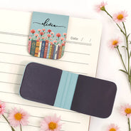 Adorable, Reading, Gift For Yourself, Gift For Women, Icon - Reading Birth Month Flowers Keepsake - Personalized Leather Magnetic Bookmark