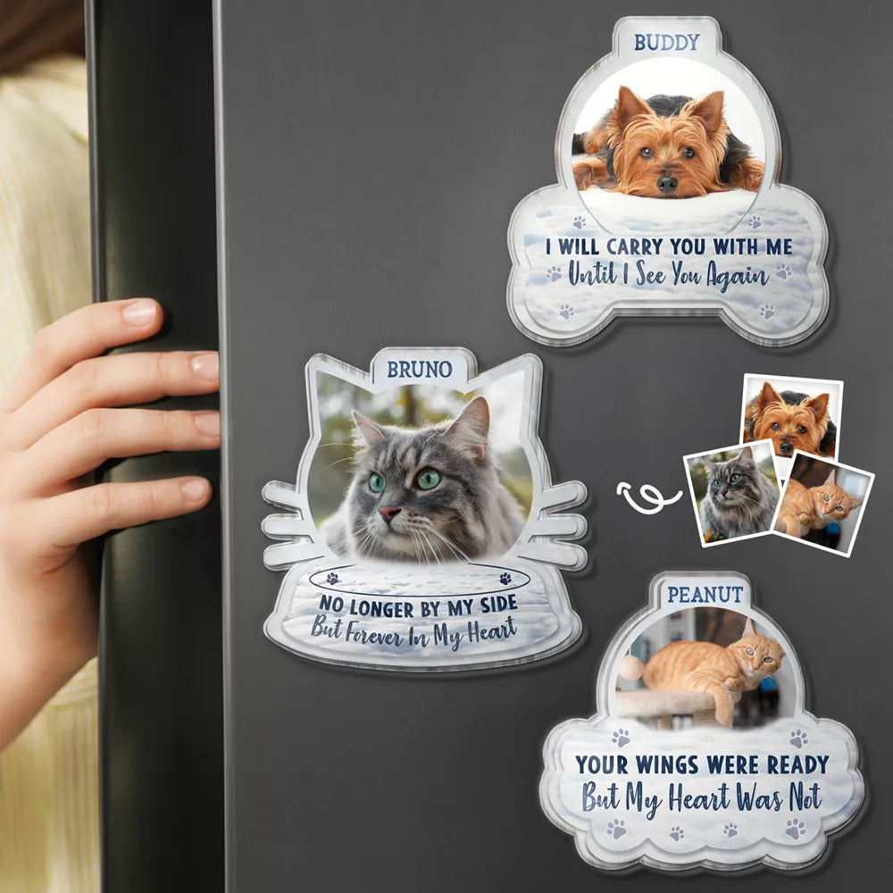 Custom Photo I Will Carry You With Me - Personalized Acrylic Magnet