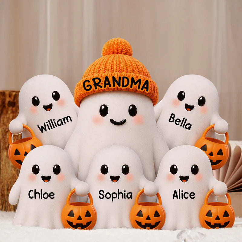 Top Market,Adorable,Gift For Grandchildren,Gift For Grandkids,Gift For Grandma,Halloween,Grandma - Grandkids,Vector - Grandma Boo Crew Lovely Halloween - Personalized Custom Shaped Light Box