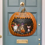 Playful,Halloween,Pet Lovers,Vector - Welcome Foolish Mortals Pet Lovers - Personalized Custom Shaped Wood Sign