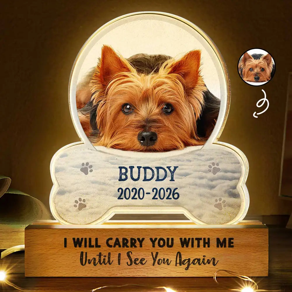Custom Photo I Will Carry You With Me - Personalized Custom Shaped LED Light