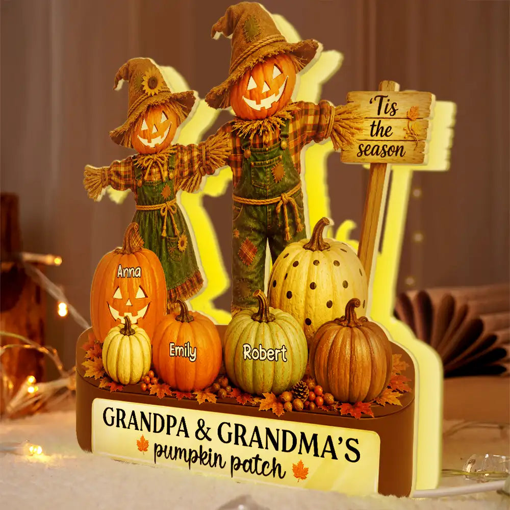 Adorable,Gift For Grandchildren,Gift For Grandkids,Gift For Grandma,Halloween,Grandma - Grandkids,Icon - Grandma Pumpkin Patch Halloween - Personalized Custom Shaped Light Box