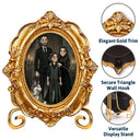 Adorable,Art Design,Halloween,Family,Photo - Gothic Portrait Art - Custom Photo Gothic Portrait Art Family Spooky Halloween - Personalized Ornate Frame