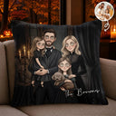 Adorable,Art Design,Halloween,Family,Photo - Gothic Portrait Art - Custom Photo Gothic Portrait Art Family Spooky Halloween - Personalized Pillow