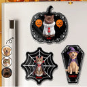 Art Design,Playful,Halloween,Pet Lovers,Photo - Halloween Theme Accessories 3D Cartoon - Custom Photo 3D Halloween Themed Pet Spooky Costume Portrait - Personalized Acrylic Magnet