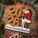 Anniversary,Christmas,Romantic,Gift For Couples,Vector - Couple Anniversary The Year I Found Missing Piece - Personalized Custom Shaped Wooden Ornament