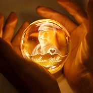 Top Market,Memorial Loved One,Christmas,Custom Photo,Sympathetic,Family,Memorial,Remove BG Photo - Custom Photo I'm Always With You Memorial Gift - Personalized Crystal Globe Lamp