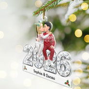 Anniversary,Christmas,Romantic,Gift For Couples,Vector - The Year I Found My Missing Piece Romantic Couple Anniversary - Personalized Custom Shaped Acrylic Ornament