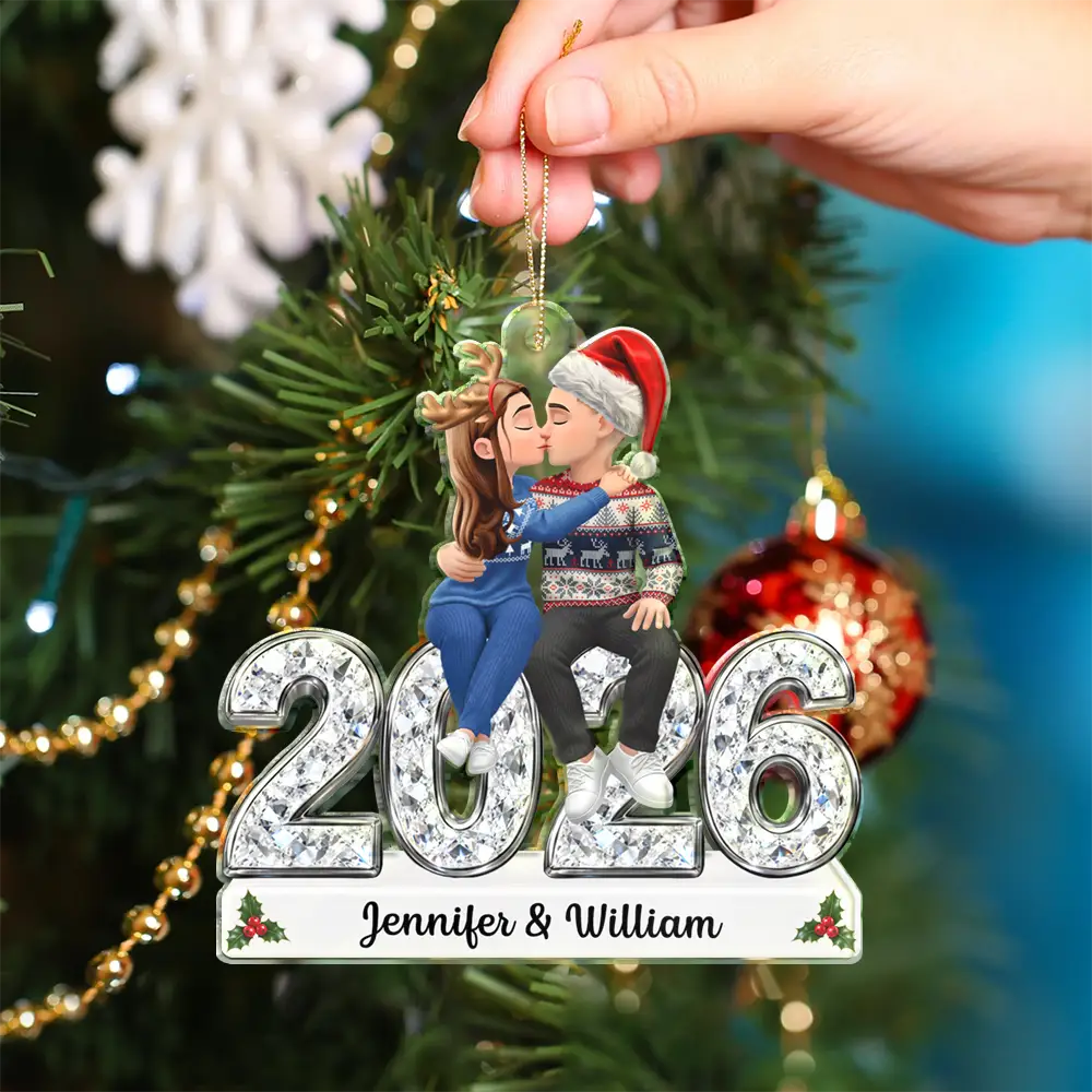 Anniversary,Christmas,Romantic,Gift For Couples,Vector - The Year I Found My Missing Piece Romantic Couple Anniversary - Personalized Custom Shaped Acrylic Ornament