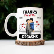 Couple Kissing Thanks For All - Gift For Couples - Personalized Mug