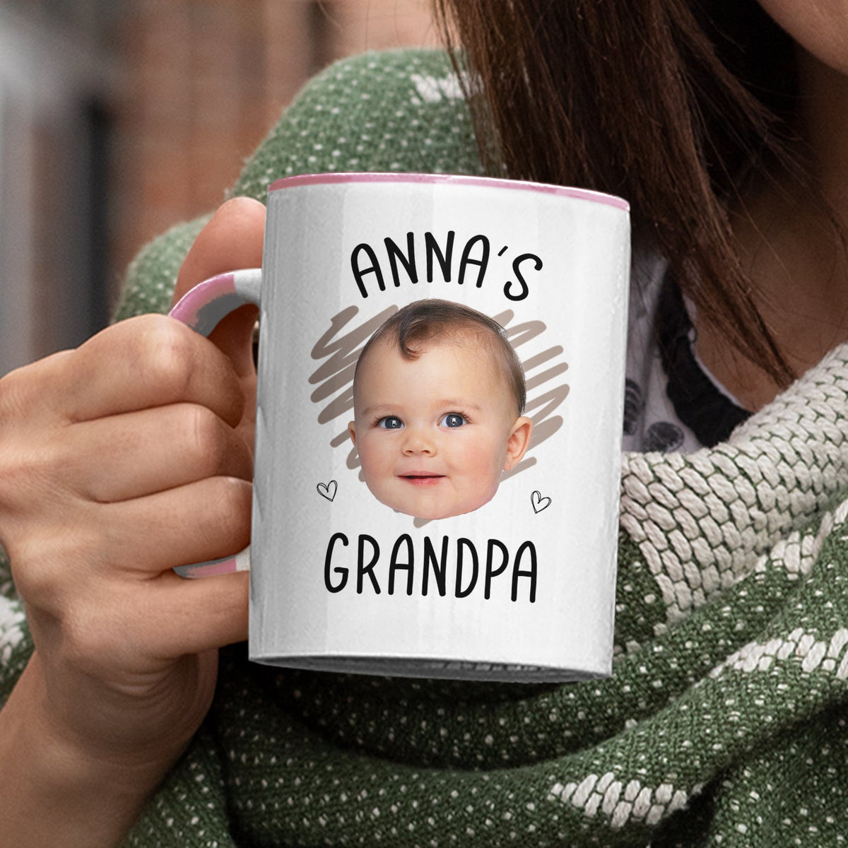 Custom Photo Baby's Grandma - Gift For Family, New Member - Personalized Accent Mug