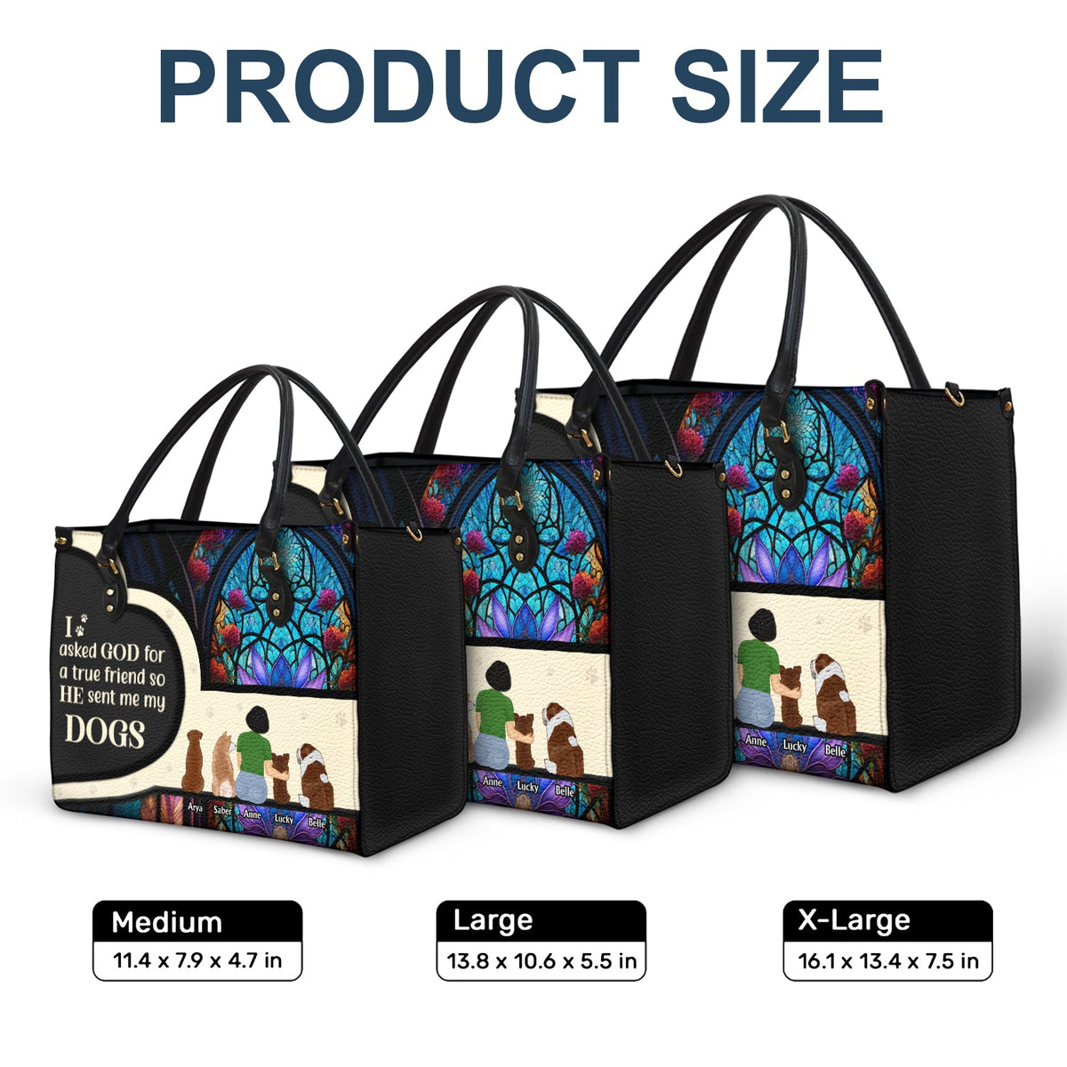 Asked God For A True Friend - Gift For Dog Mom - Personalized Leather Bag
