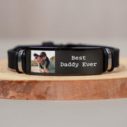 Custom Photo I Love You Daddy - Gift For Father - Personalized Wristband Bracelet