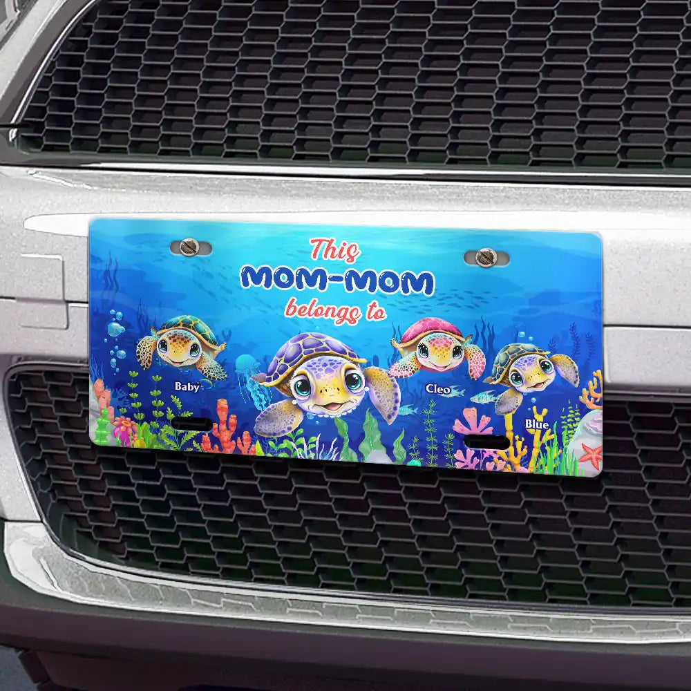 Sea Turtle Belongs To - Personalized License Plate
