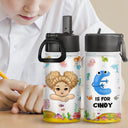 Unicorn Dino Mermaid Elephant School Kid's Name - Personalized Kids Water Bottle