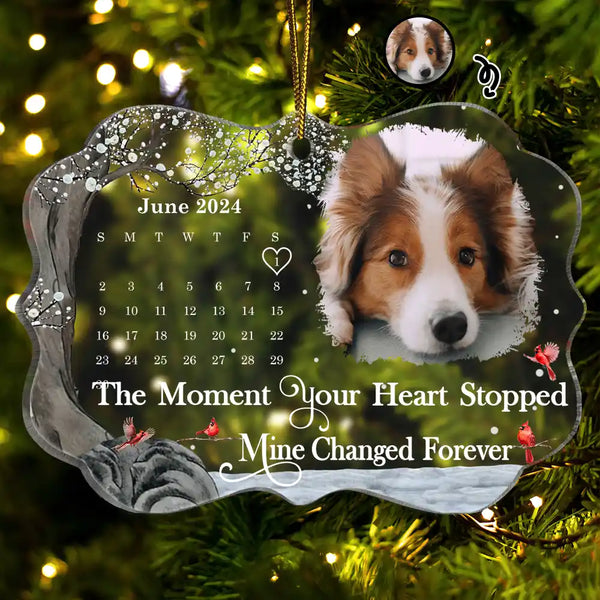 Christmas Custom Photo The Moment Your Heart Stopped Calendar - Personalized Medallion Acrylic Ornament