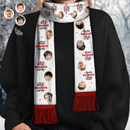 Custom Photo Best Ever - Personalized Wool Scarf With Tassel