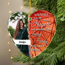 Custom Photo Still Live On The Hearts Christmas - Personalized Heart Shaped Glass Ornament