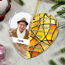 Custom Photo Still Live On The Hearts Christmas - Personalized Heart Shaped Glass Ornament