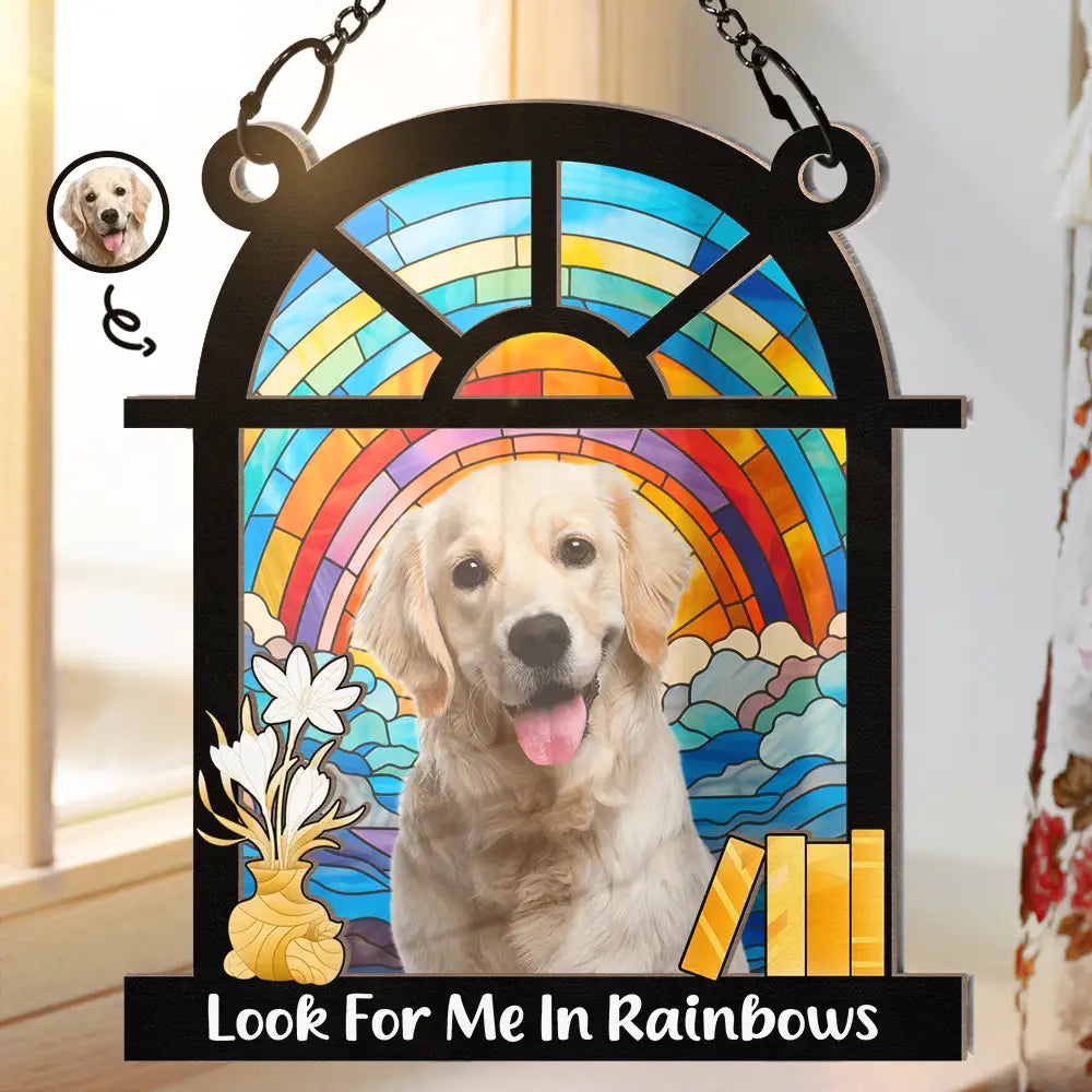 Custom Photo Look For Me - Personalized Window Hanging Suncatcher Ornament