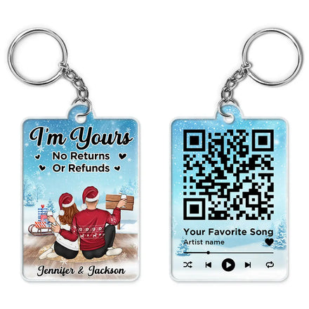 Christmas Version Couple Favorite Song I'm Yours No Returns QR Code - Personalized Acrylic Keychain