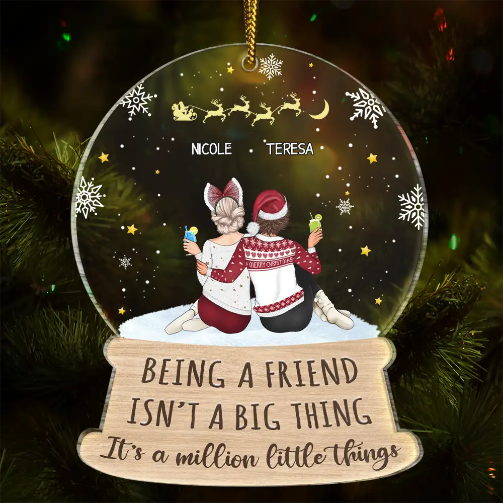 Christmas Bestie Million Little Things - Personalized Custom Shaped Acrylic Ornament