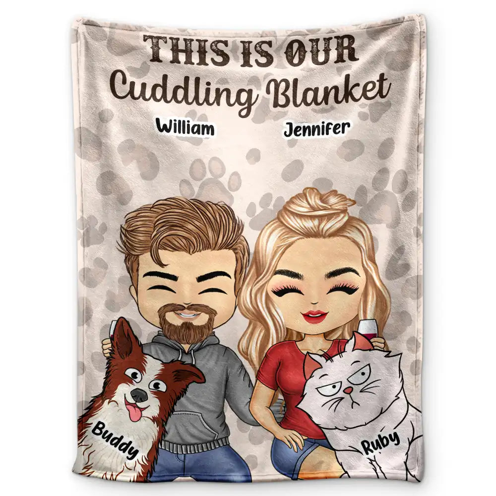 Gift For Couples,Pet Couple,Dog Couple,Cat Couple,Happy - Pet Couple Our Cuddling Blanket - Personalized Fleece Blanket, Sherpa Blanket