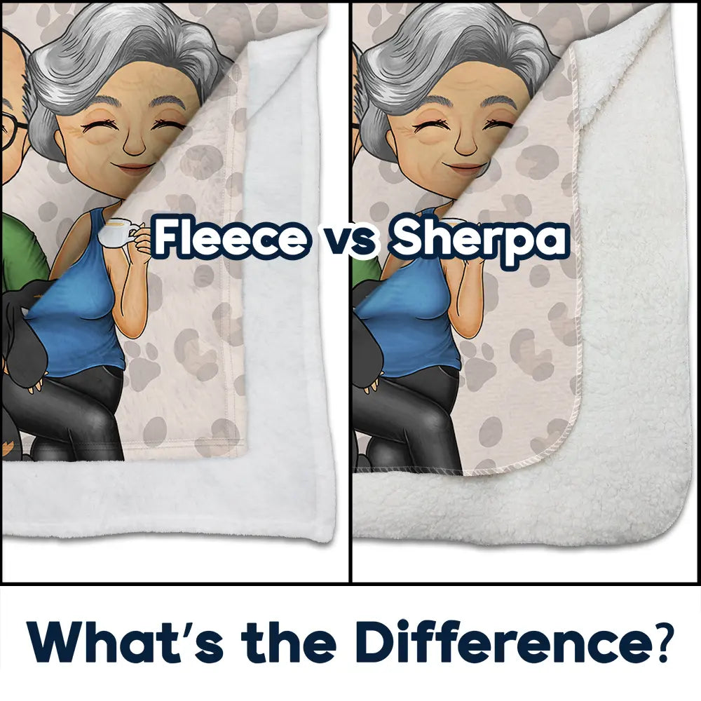Gift For Couples,Pet Couple,Dog Couple,Cat Couple,Happy - Pet Couple Our Cuddling Blanket - Personalized Fleece Blanket, Sherpa Blanket