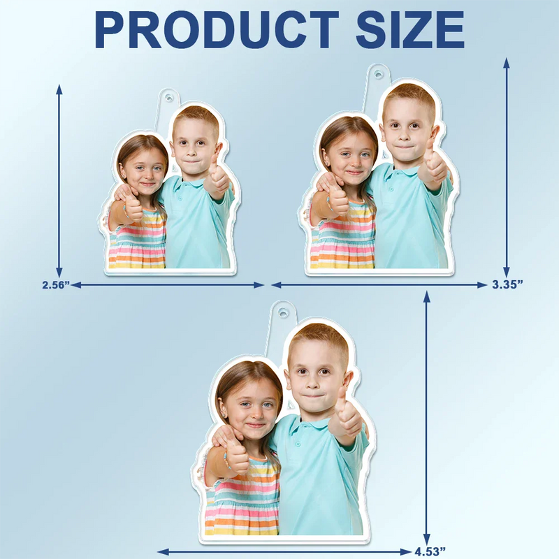 Gift For Couples, Family, Gift For Bestie - Custom Photo Outline Couple Family Besties - Personalized Acrylic Car Hanger