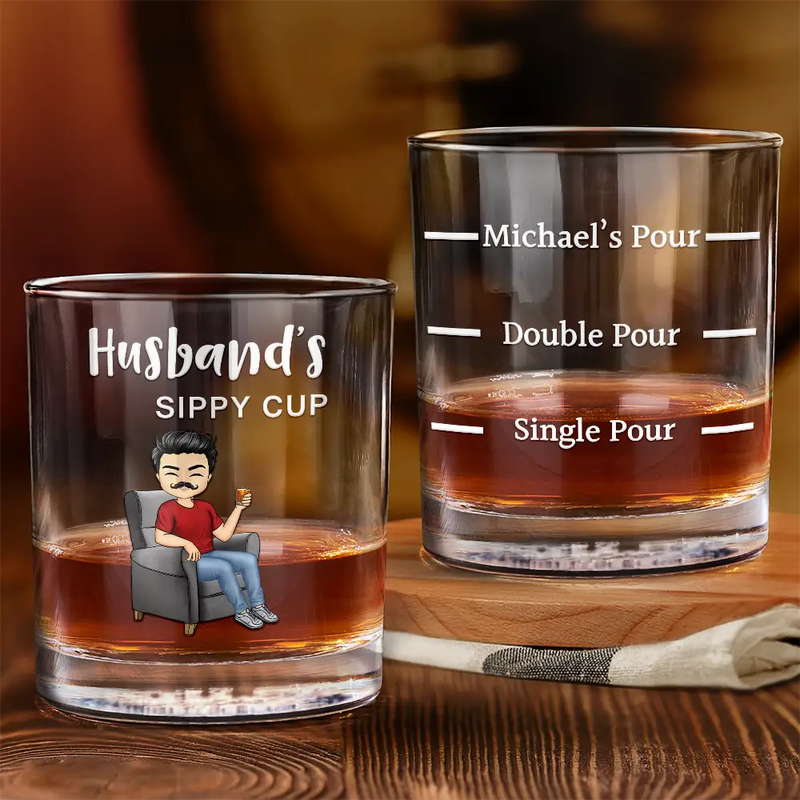 Gift For Couples, Gift For Husband, Gift For Boyfriend, Gift For Father - Grandpa Daddy Husband's Sippy Cup - Personalized Whiskey Glass
