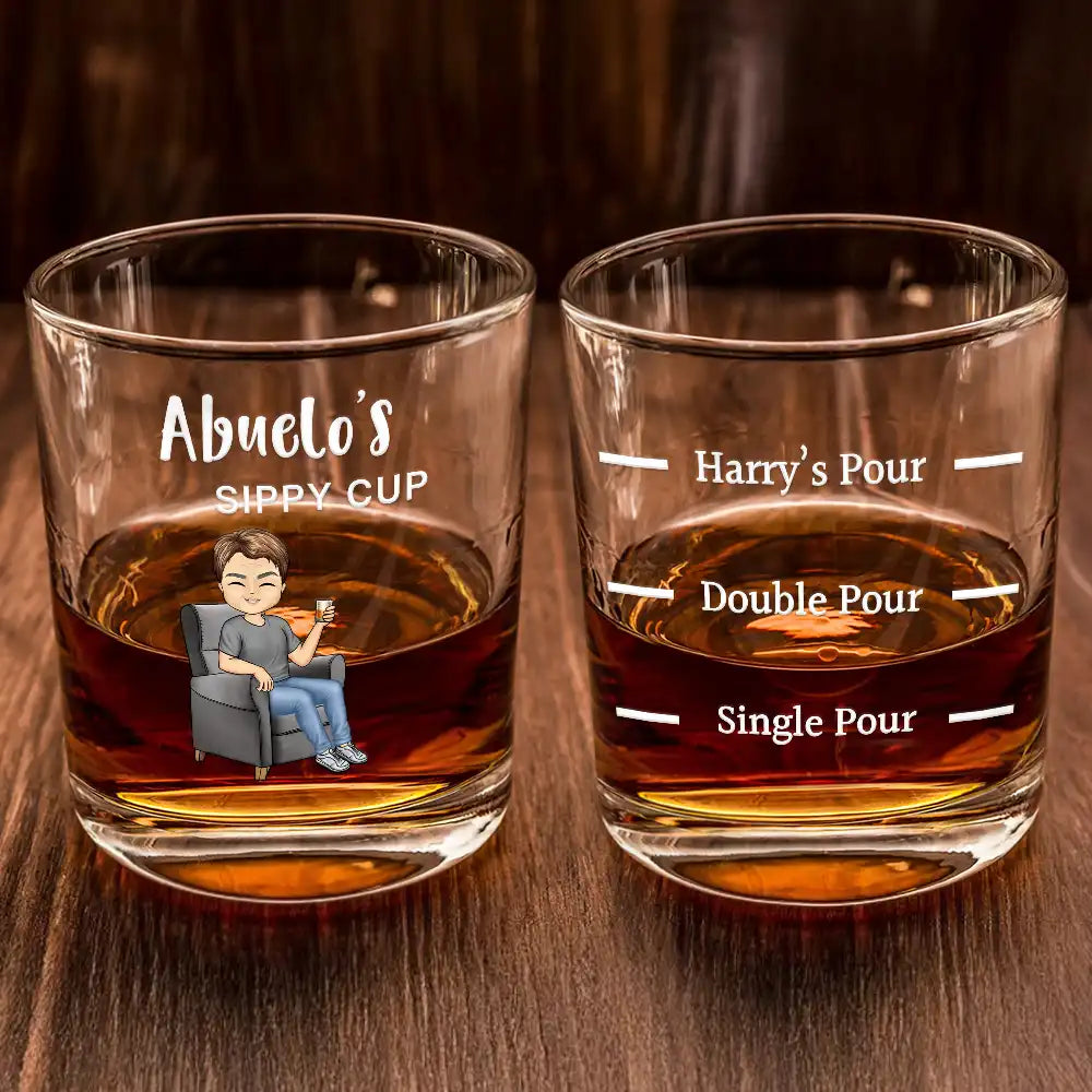 Gift For Couples, Gift For Husband, Gift For Boyfriend, Gift For Father - Grandpa Daddy Husband's Sippy Cup - Personalized Whiskey Glass
