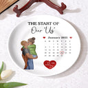 Gift For Couples, Gift For Husband, Gift For Wife, Gift For Boyfriend, Gift For Girlfriend - Calendar The Day I Found My Missing Piece - Personalized Ceramic Plate
