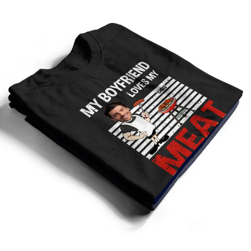 Gift For Husband, Gift For Boyfriend, Gift For Men, Gift For Yourself, Grilling - Custom Photo BBQ My Wife Loves My Meat - Personalized T Shirt